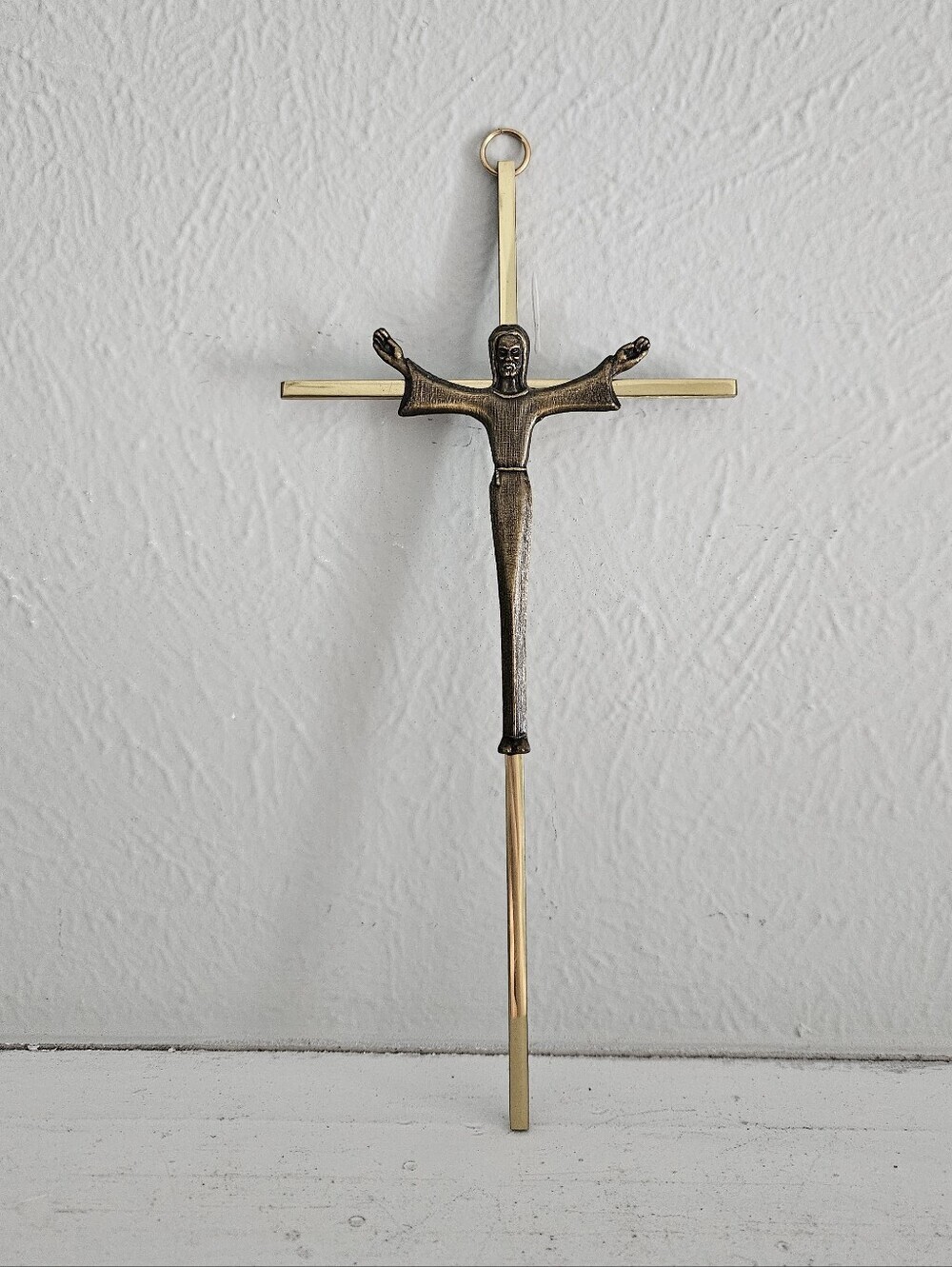 Vintage Brass Religious Art- Catholic Crucifix Wall Cross
